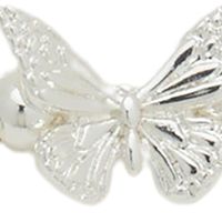 Silver Tone Butterfly Beaded Adjustable Bracelet