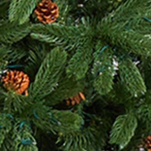 6 Foot Rocky Mountain Spruce Artificial Christmas Tree with Pinecones and 250 Clear LED Lights