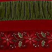 72-Inch Red and Green Gathered Border Tree Skirt
