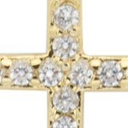 Lab Created Cubic Zirconia Duo Cross Pendant Gold Necklaces