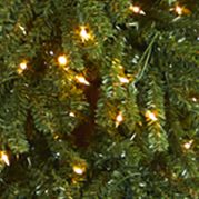 Foot Grand Alpine Artificial Christmas Tree with Clear Lights and Bendable Branches on Natural Trunk