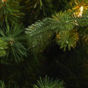 3.5 Foot Yukon Mountain Fir Artificial Christmas Tree with 50 Clear Lights and Pine Cones in Planter
