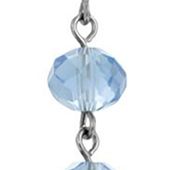 Silver-Tone Blue Beaded Mary Medallion Necklace/Eyeglass Holder - 16" Adj.