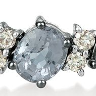 1/6 ct. t.w. Diamond and 1.05 ct. t.w. Gray Spinel Bracelet in 14K White Gold
