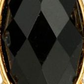 Gold Tone Black Crystal Teardrop 16 Inch Adjustable Necklace