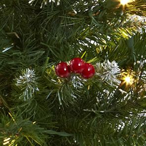 3 ft Christmas Tree with Clear Lights Berries and Burlap Bag