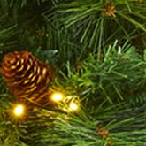 Foot West Virginia Full Bodied Mixed Pine Artificial Christmas Tree with Clear LED Lights and Pine Cones