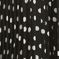 Women's Long Sleeve Asymmetrical Neck Dot Print Chiffon Dress