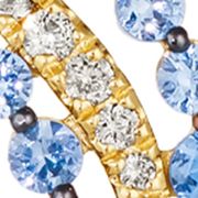 1/4 ct. t.w. Nude Diamonds™, 1/10 ct. t.w. Chocolate Diamonds®, 3/4 ct. t.w. Blueberry Sapphires™, 1/5 ct. t.w. White Sapphires, 5/8 ct. t.w. Denim Ombré Sapphires Ombré Pendant Necklace in 14K Honey Gold™