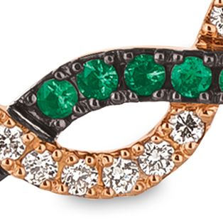 1/3 ct. t.w. Diamond and 1/5 ct. t.w. Emerald Necklace in 14K Rose Gold 