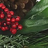 Wreath with Red Berries, Leaves, and Pinecones