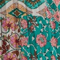 Women's Pleated Sleeveless Printed Chiffon Midi Dress