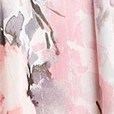 Long Keyhole Halter Dress Sheer Floral Printed Chiffon With Lurex Thread Hankie Panelled Skirt