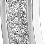 3/8 ct. t.w. Diamond Round Hinged Hoop Earrings in Rhodium Plated Sterling Silver