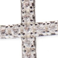 Silver Tone Cubic Zirconia Cross Pendant Boxed Necklace