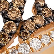 Le Vian Chocolatier Chocolate Diamonds and Vanilla Diamonds Ring in 14K Strawberry Gold