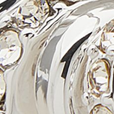 Silver Tone 20 Millimeter Crystal Rondelle Clickit Hoop Earrings