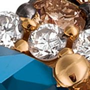 3.4 ct. t.w. Deep Sea Blue Topaz™, 1/4 ct. t.w. Chocolate Diamonds®, 1/6 ct. t.w. Vanilla Diamonds®  Chocolatier® Ring in 14K Strawberry Gold®