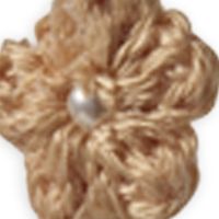 Gold Tone Peach Crochet Pearl Drop Earrings