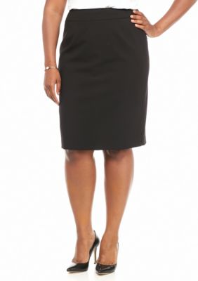 Calvin Klein Plus Size Straight Black Skirt | belk