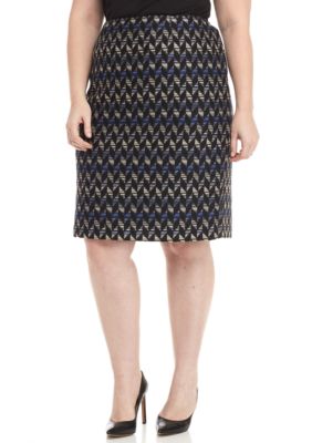 Kasper Plus Size Printed Tweed Skirt | belk