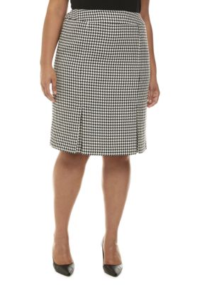Kasper Plus Size Houndstooth Skirt | belk