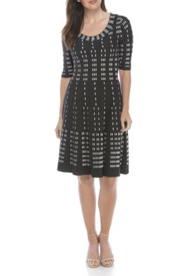 Gabby Skye Printed Fit and Flare Sweater Dress | belk