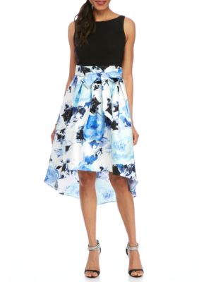 SL Fashions Sleeveless Floral High Low Dress | belk