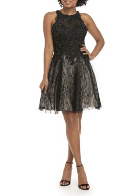 Xscape Short Lace Beaded Dress | belk