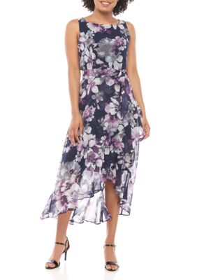 Sandra Darren Sleeveless Floral Chiffon Dress | belk