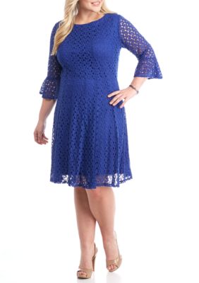 Chris McLaughlin Plus Size Crochet Fit and Flare Dress | Belk