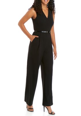 Calvin Klein Sleeveless Belted Jumpsuit | belk