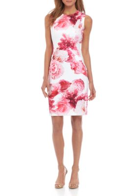 Calvin Klein Sleeveless Large Floral Sheath Dress | belk