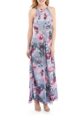 SLNY Floral Halter Maxi Dress | belk