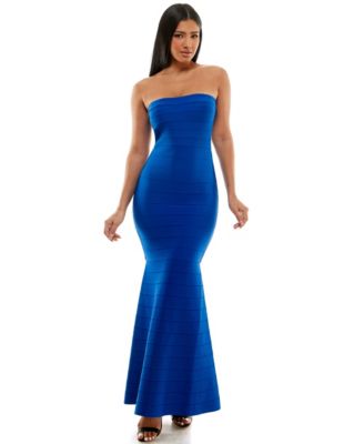 Bebe Women's Bandage Strapless Gown