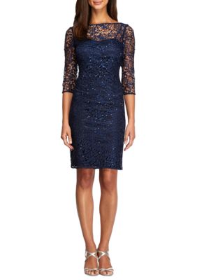 B. Darlin Lace and Sequin Bodice with Tulle Skirt Halter Dress | belk