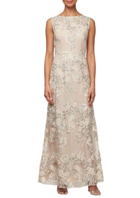 Alex Evenings Sleeveless Long Embroidered Gown with Sequins | belk