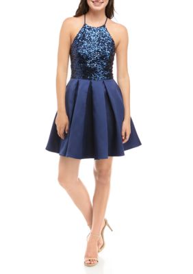 B. Darlin Sleeveless Sequin Bodice Fit and Flare Dress | belk