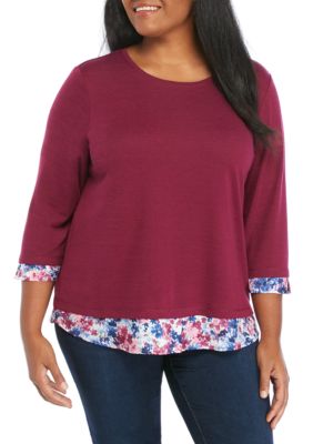 Alfred Dunner Plus Size 2Fer with Printed Trim | belk
