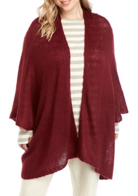 TRUE CRAFT Soft Shop Plus Size Cozy Poncho Sweater | belk