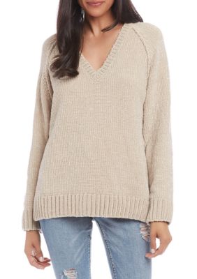 Karen Kane V Neck Chenille Sweater | belk