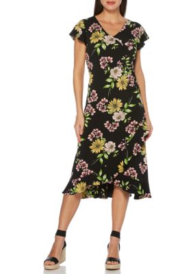 Rafaella Floral A Line Midi Dress | belk