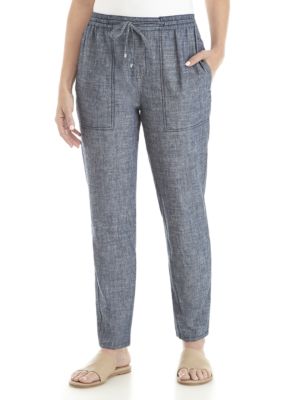 Eileen Fisher Chambray Drawstring Ankle Pants | belk