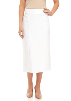Kim Rogers® Knee Length White Suiting Pencil Skirt | belk