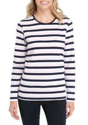Kim Rogers® Petite Long Sleeve Crew Neck T Shirt | belk