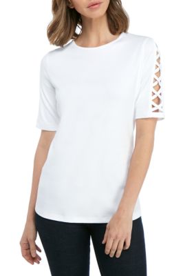 Kim Rogers® 3/4 Ladder Sleeve T Shirt | belk