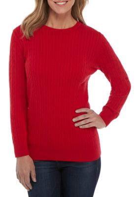 Kim Rogers® Long Sleeve Cable Knit Sweater | belk