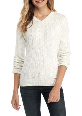 Kim Rogers® Long Sleeve Cable Knit Sweater | belk