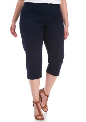 Kim Rogers® Plus Size Jersey Capris with Tummy Control | belk