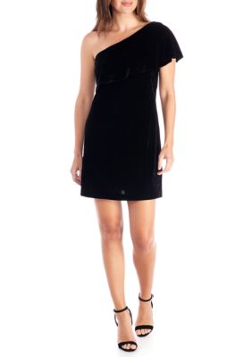 Kensie One Shoulder Velvet Dress | belk